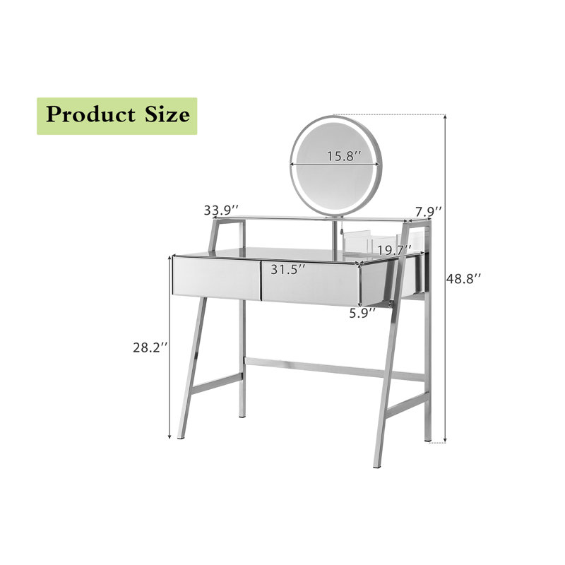 Table de coiffeuse avec miroir lumineux