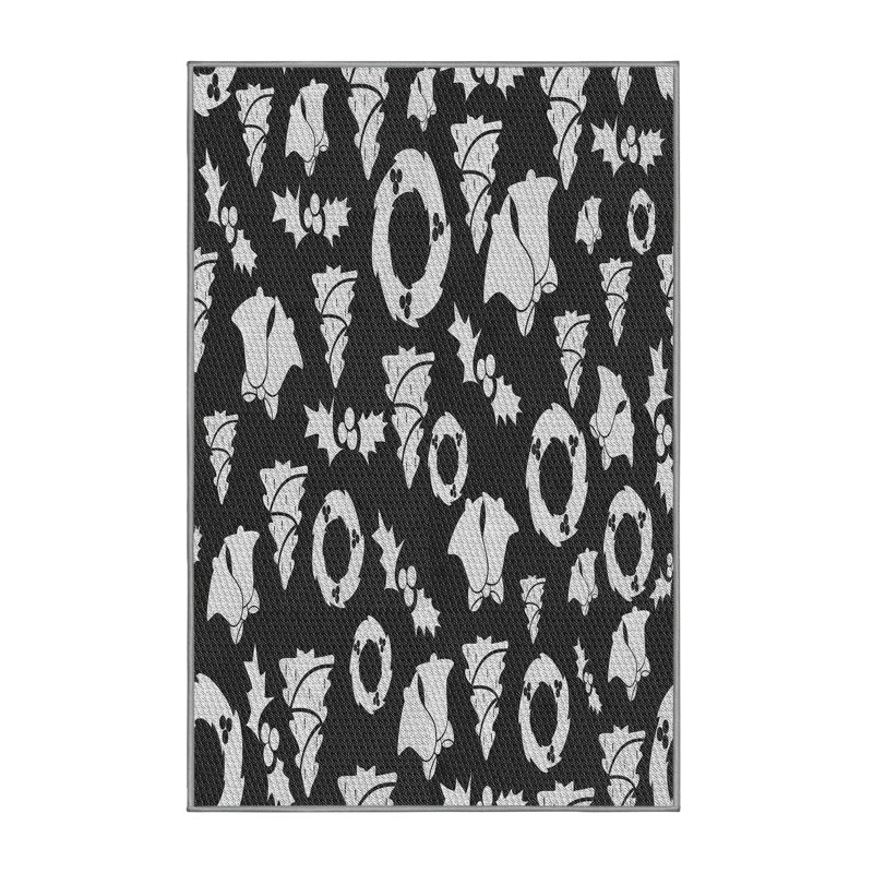 Northguard Non disponible noir/Tapis décoratif blanc, Rectangle 5 pi x 7 pi