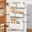 Porte-étagère de rangement pour porte d'armoire adhésive, porte-étagère de porte pour évier, cuisine, salle de bain, garde-manger, garde-robe, garde-robe, blanc