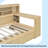 Wooden Full Size Daybed With Storage Shelves, Multi-Functional Bed With Two Storage Drawers And Study Desk, Antique White-110702347-110702348