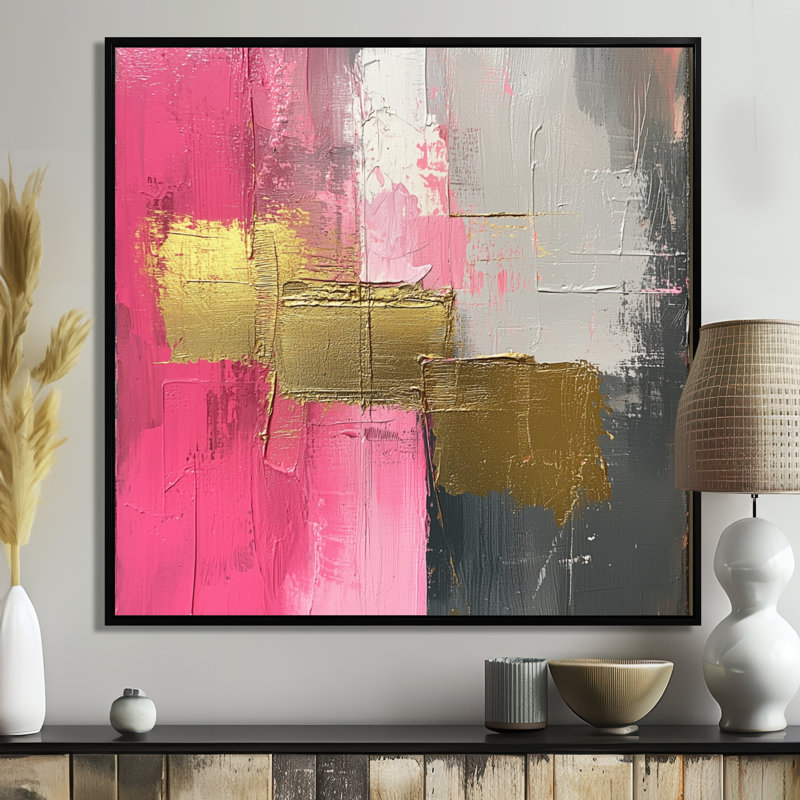 Scheller Cherry Blossom Pure Form - Art abstrait Mid-Century, Impression encadrée flottante, Noir, noir, noir, noir