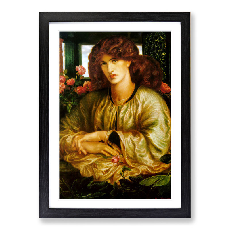 The Woman and Window by Dante Gabriel Rossetti - Picture Frame Painting, Black, 36cm H x 27cm W x 2cm D