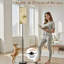  Lampe sur pied 68,5 "à pales en métal avec abat-jour en lin
