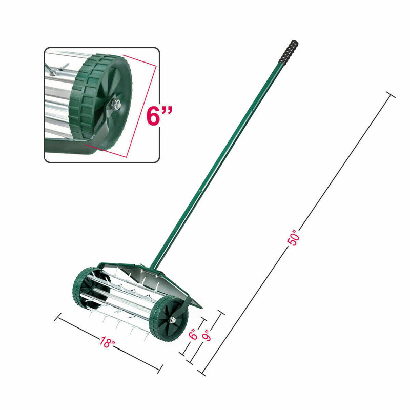 Rouleau de pelouse à roulettes avec aile