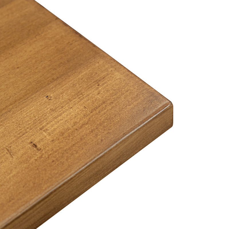 Solid Wood Top Metal Base Dining Table, Natural