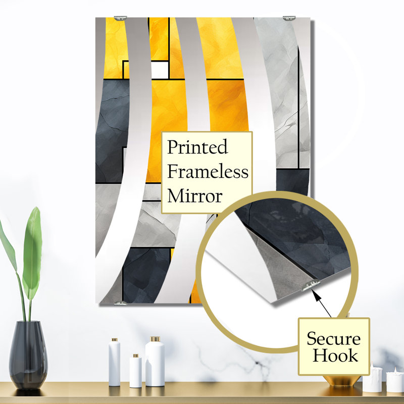 Deges - Abstract Geometric Big Wall Mirror MIR137559, 32" x 24"