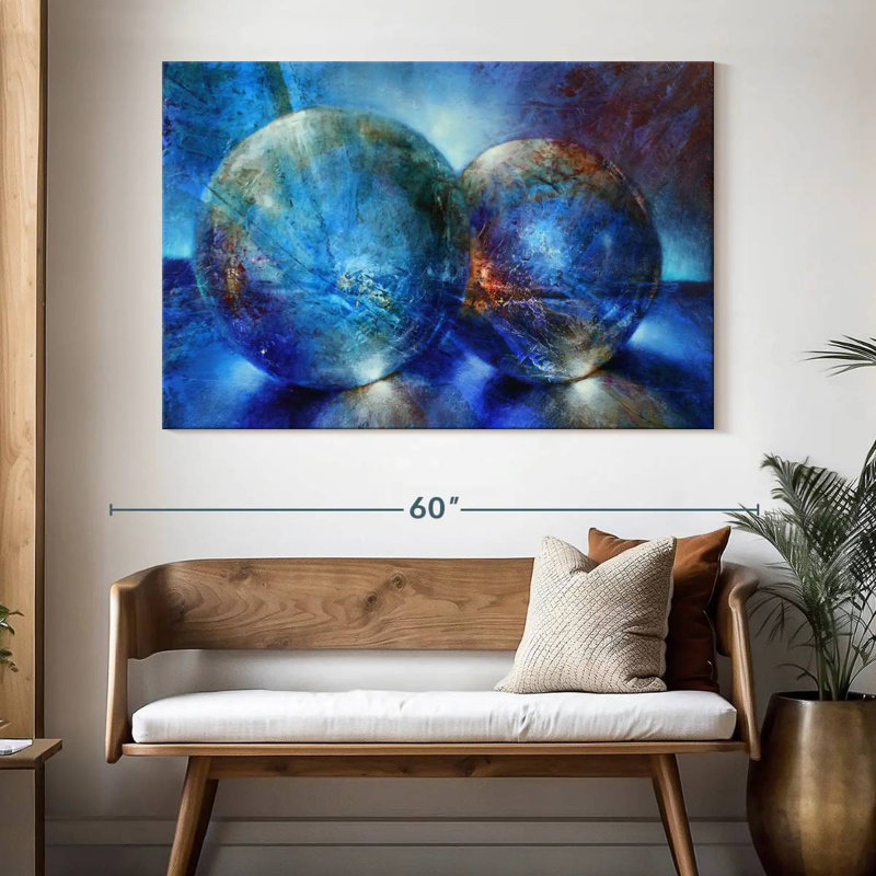 Deux billes bleues Alvord, H 34 po x l 51 po