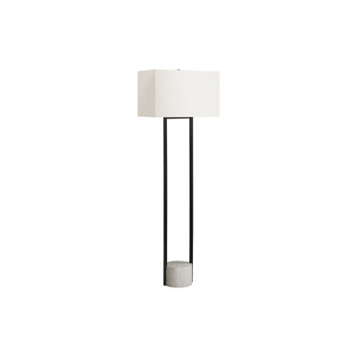 Lampe sur pied contemporaine en métal noir de 62 po avec abat-jour ivoire / crème | Idée de cadeau