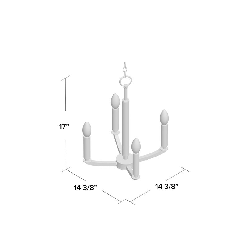 Anihya 4 - Light Classic / Traditional Chandelier, Satin Nickel