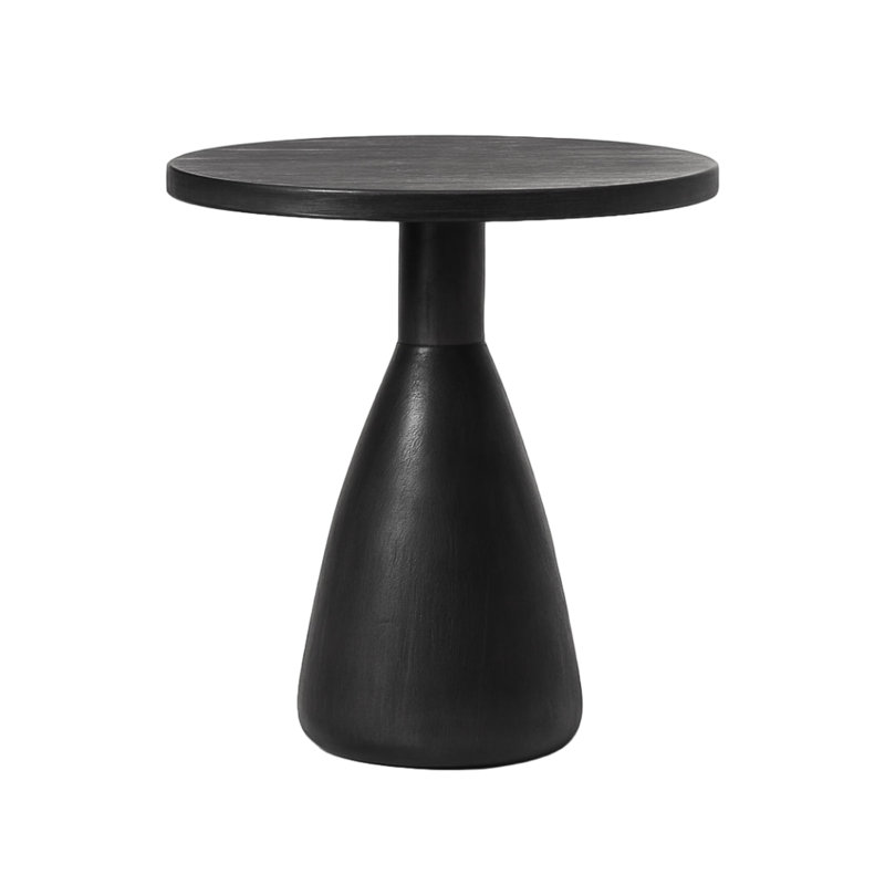 Erni Solid Wood End Table, Charcoal