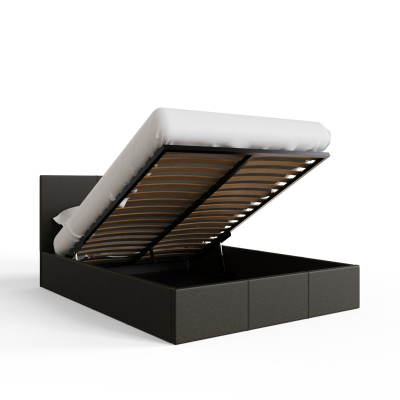 Dajad Upholstered Ottoman Storage Bed, Double (4'6), Black
