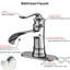 Robinet de salle de bain en nickel brossé avec cascade, poignée simple, trou, robinet d'évier moderne à faible cascade, nickel, bonde escamotable, fonctionnement en douceur