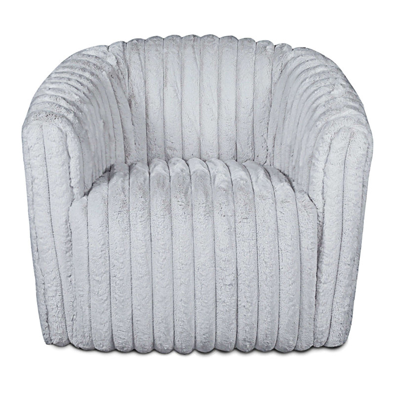 Mira Velvet Swivel Chair, Light Gray Fabric