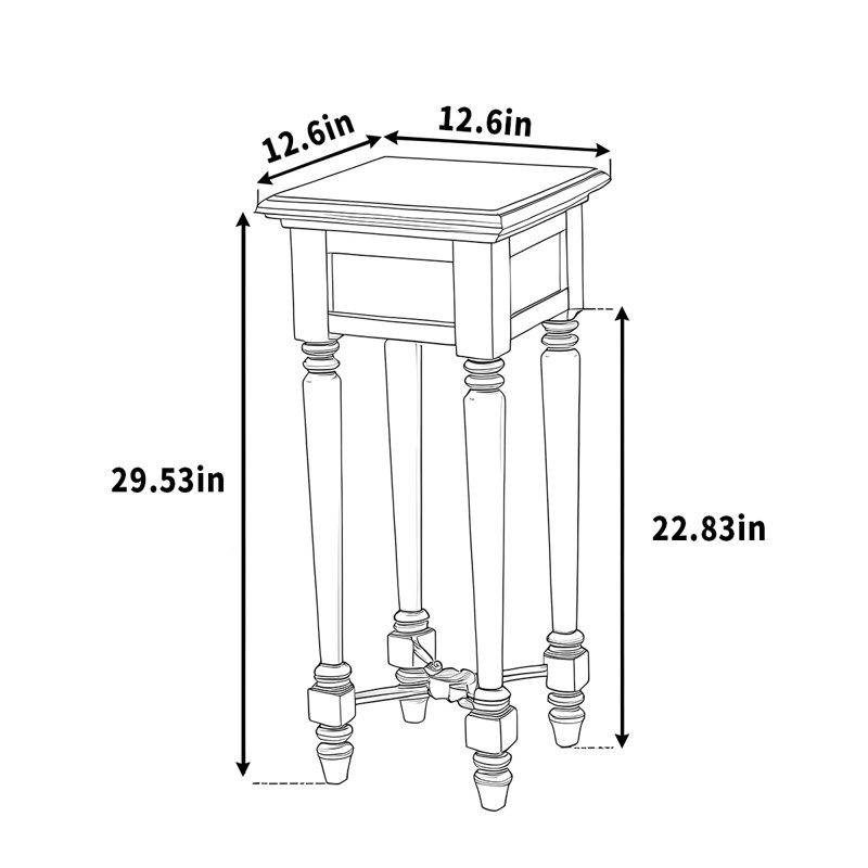 Solid wood flower frame living room floor place, 29.53" H x 12.6" W x 12.6" D