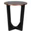 Table d'appoint en brun et noir, surface ronde de 22,20 po, hauteur de 26,2 po, pour les livres et les décorations, pour une utilisation intérieure et extérieure, travail d'assemblage sans effort, table en bois noir, partie de table, hauteur, idéal