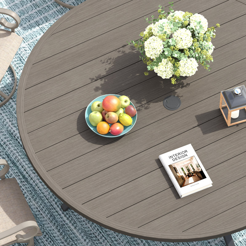 Table de salle à manger 60 ", Bois brossé gris
