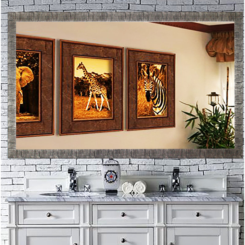 Guildford Wood Flat Wall Mirror, 30" H x 77.5" W