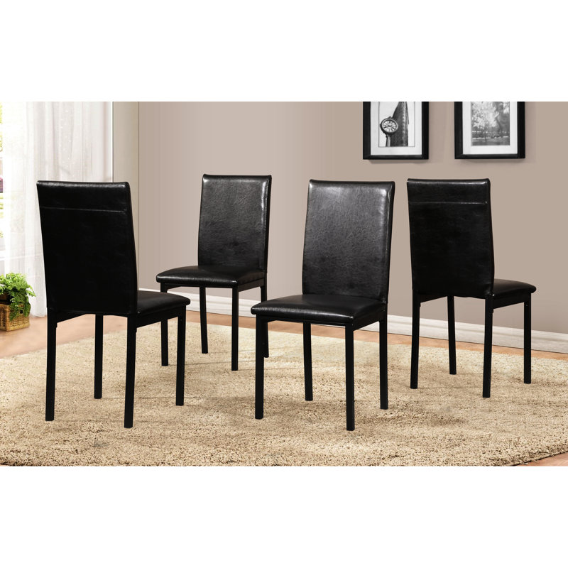 De 4 chaises de salle à manger en noir - sièges en similicuir et structure en métal stable 4, combinaison de sièges, Noir
