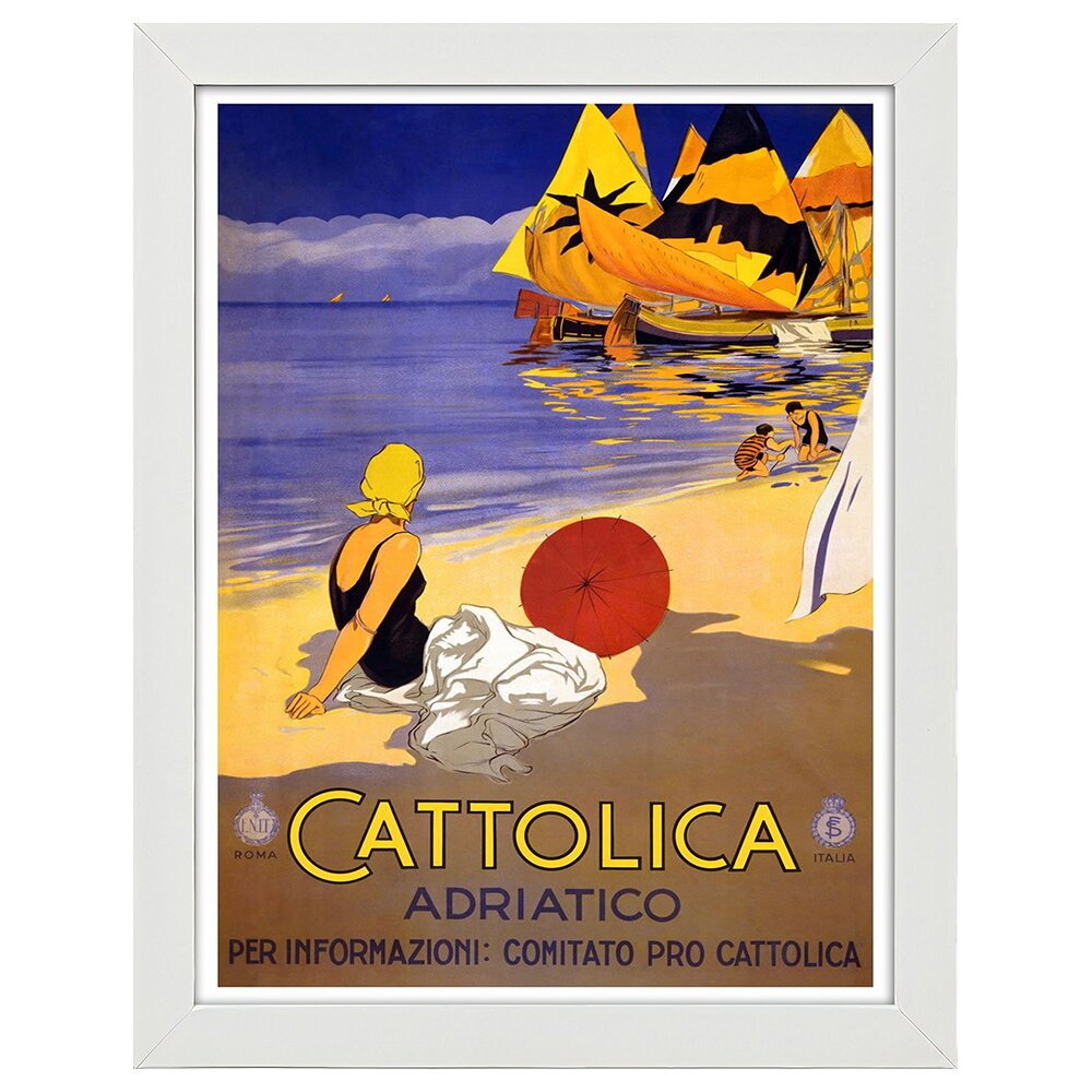 Leinwandbild Vintage Tourist Poster Cattolica