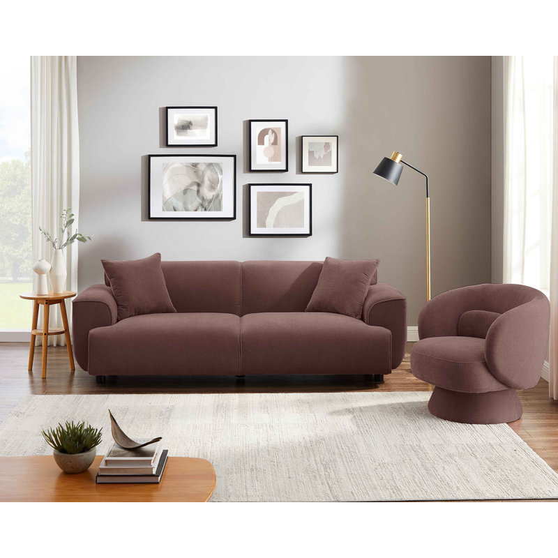 Modern Wallas Sofa Set, Rayon/Viscose, Lavender