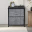 Commode 2 tiroirs - Gris / noir-1361166266