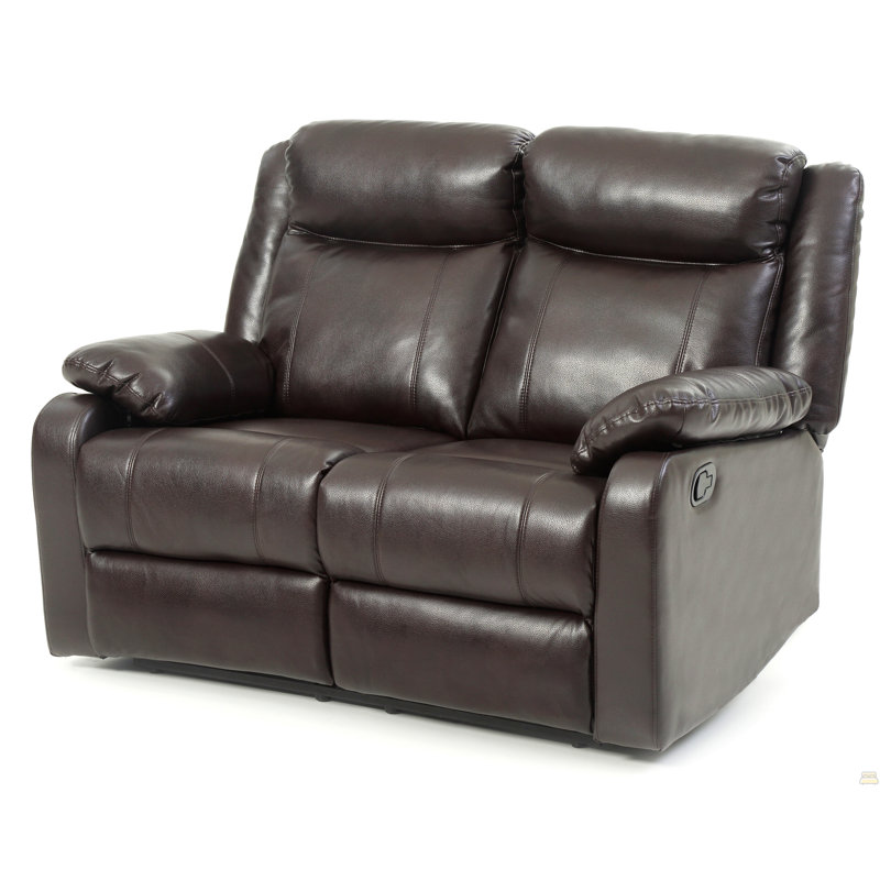 Sofa deux places inclinable, MARRON FONCÉ