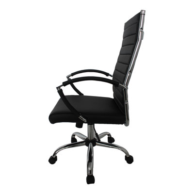 Canelle Ribbed Faux Leather Conference Chair