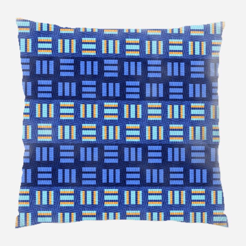 Geometric Microsuede Reversible Throw Pillow