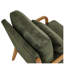 Méridienne en bois vert olive Mid-Century avec coussin en mousse