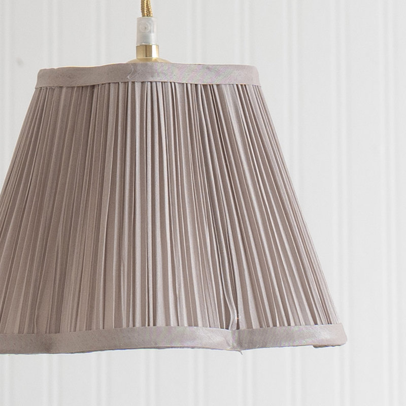 Silk Bell Pendant Shade ( Slip-On ), 18cm H x 25.5cm W x 25.5cm D, Light Grey