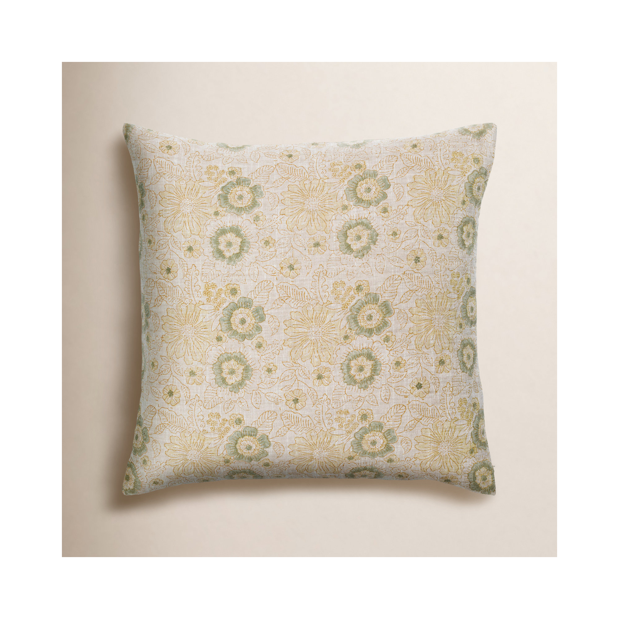 Tambra Floral Linen Pillow Cover, Down, 18" x 18"