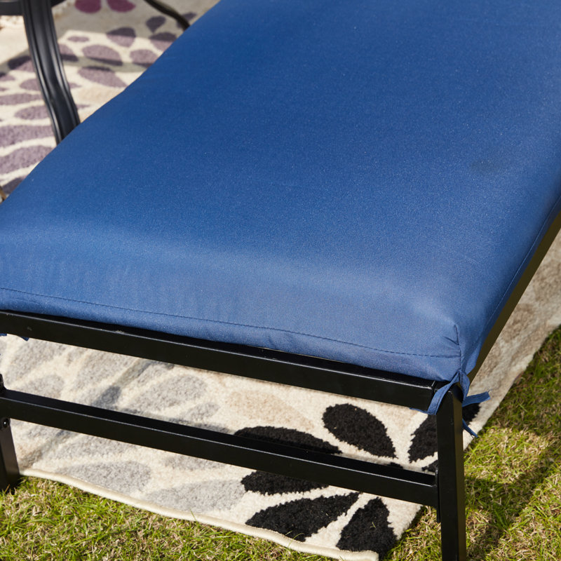 Ouellette Outdoor Rust-Resistant Metal Chaise Lounge Set with Table , Cushion Included, Blue