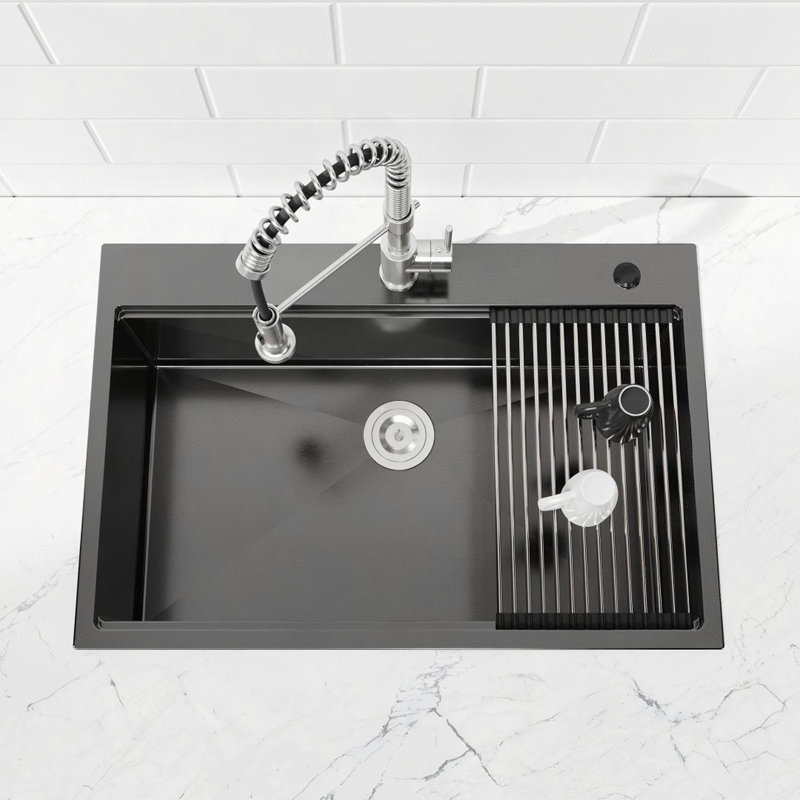 Évier de cuisine 36 po x 19 po multifonctionnel encastré à la main en acier inoxydable S304