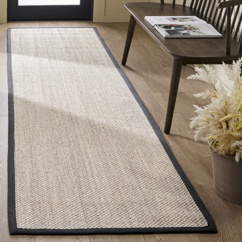 Tapis marbre sisal / gris foncé, Tapis de couloir 2 pi 6 po x 10 pi