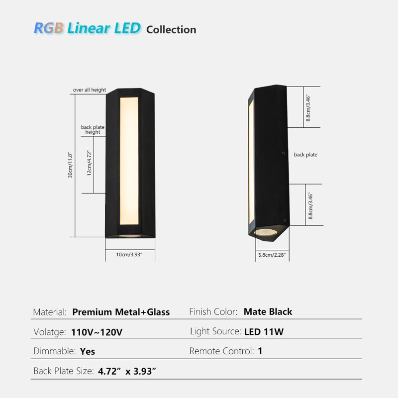 Modern Led Outdoor Wall Lights,1 Pack, 2700 Kelvins