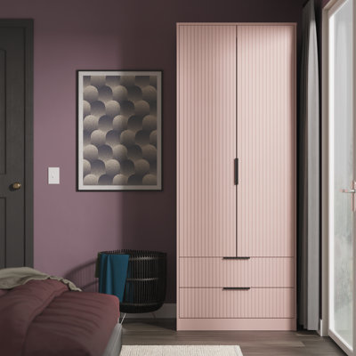 Fluted Manufactured Wood Wardrobe