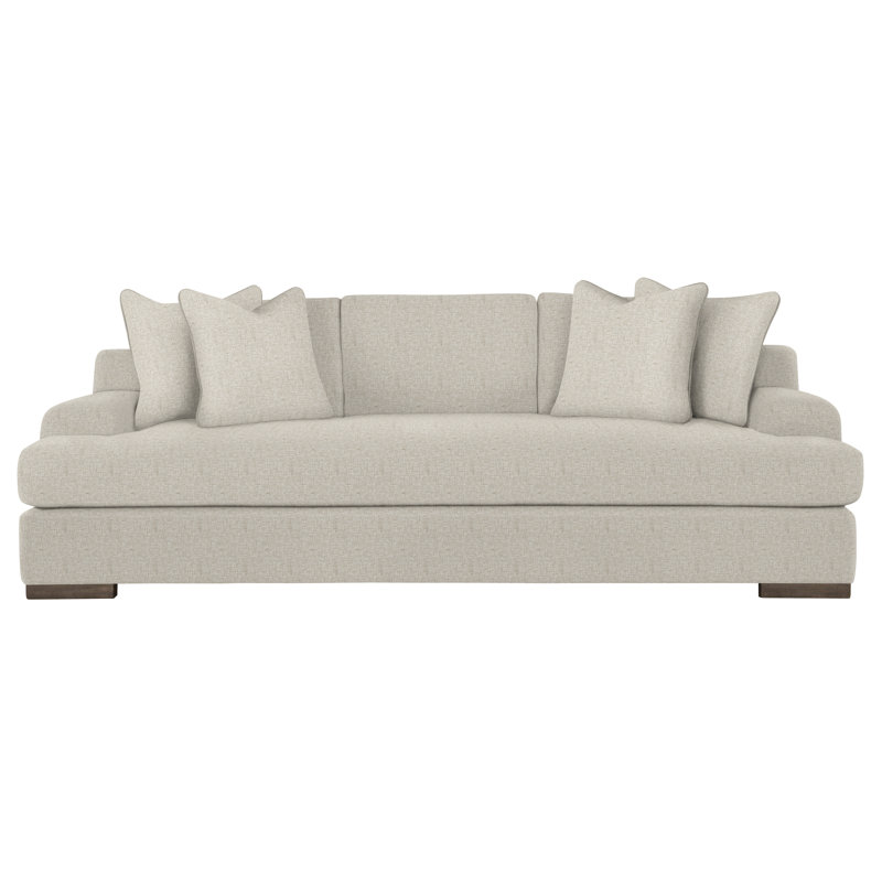 Andie Upholstered 95'' Loveseat, Cream Linen 1429-002, Aged Gray