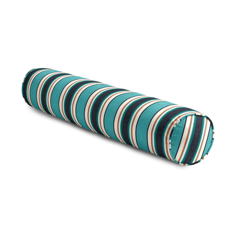 Token Striped Sunbrella® Reversible Throw Pillow, 8" x 24", Surfside