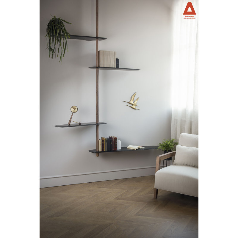 Unica Shelving Ceiling, Black, 65.35" H x 70" W x 11.8" D