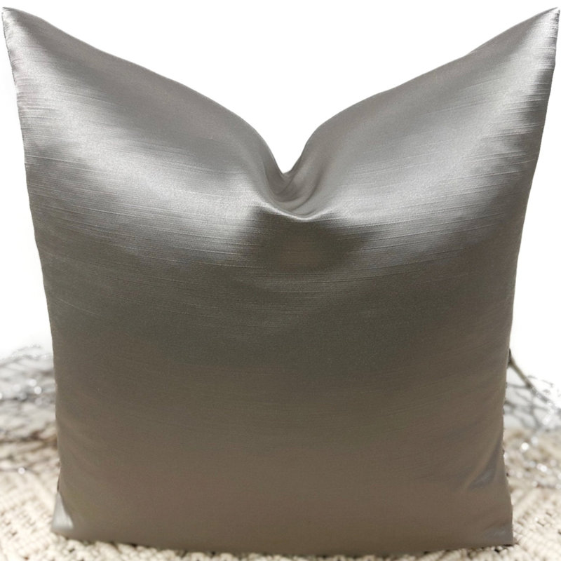 Abstract Grey Square Throw Pillow Cover, Grey 