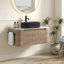 Meuble-lavabo mural de 91 cm (36 po) avec lavabo ovale noir rayé et tiroir de rangement-1972879058-1972879068-1972879056