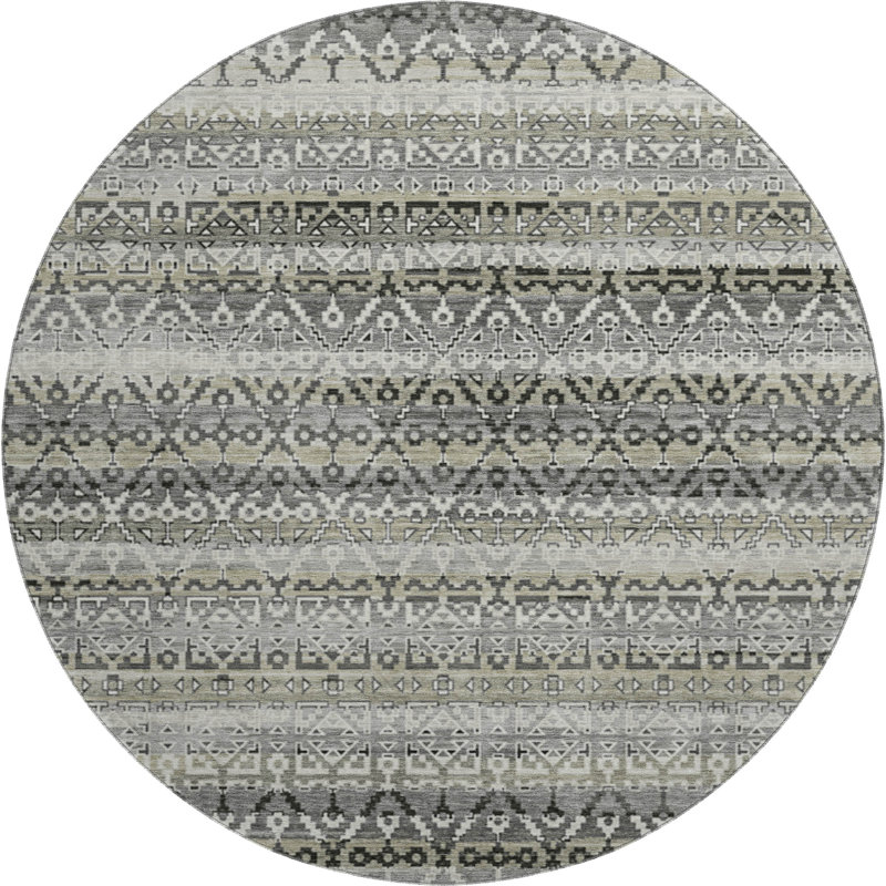 Premium Machine Washable Mayfield AMF2101 Striped Rug, Pewter, 2'6" x 3'10"