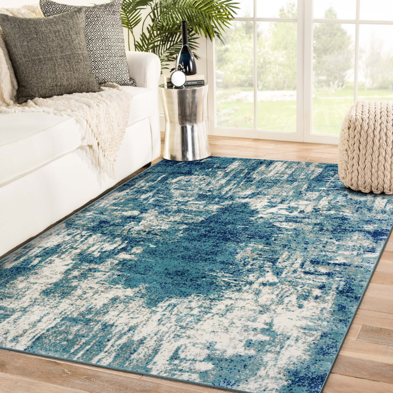 Tapis à motif abstrait moderne Collection Luxe Weavers Victoria, Rectangle 5 pi 2 po x 7 pi 2 po