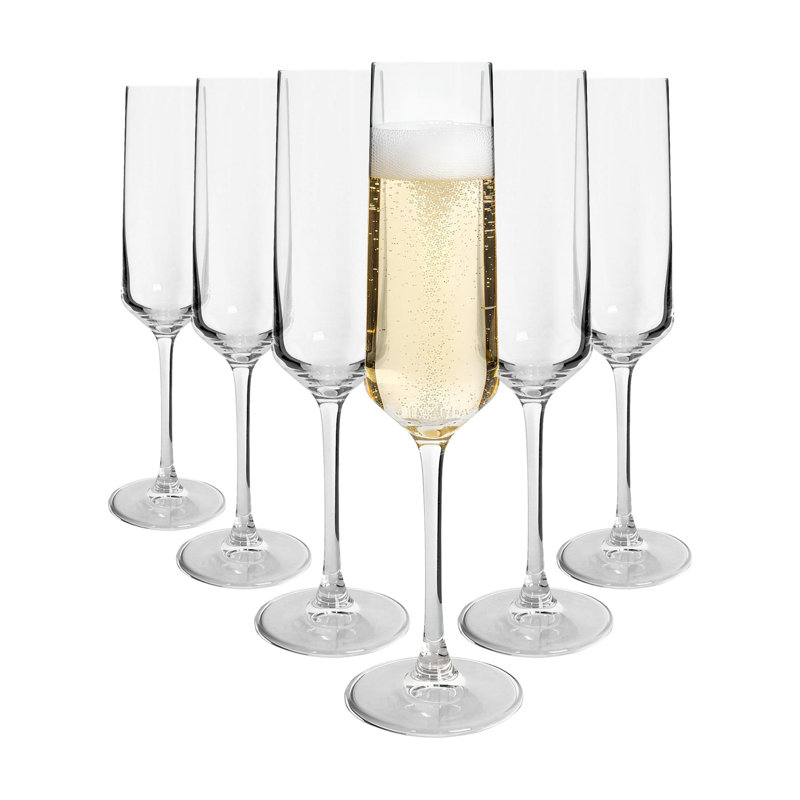 Argon Tableware Soho Crystal Champagne Flutes, Set of 6