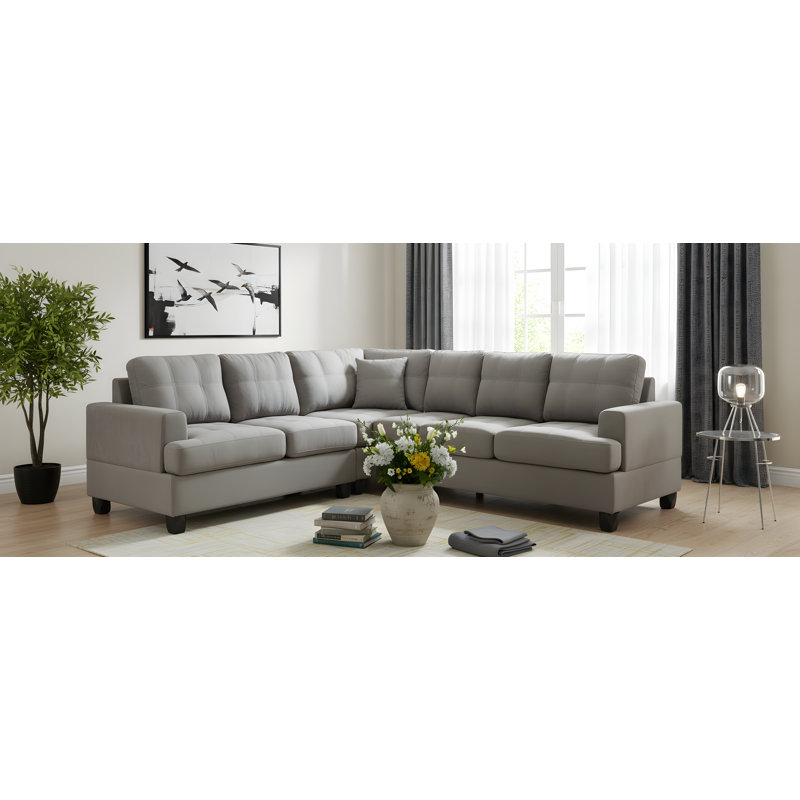 Canapé modulaire Hobart, Microfibre / microsuède vanille