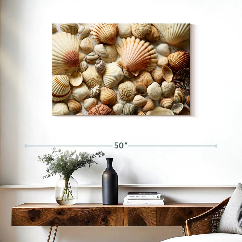 Various Seashells, 24" H x 36" W