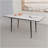47" Expandable To 63" Inch MDF Square White Marble Patterned Dining Table, Modern Industrial Kitchen And Dining Table, Equipped With Tapered Black Metal Legs