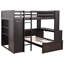 Lit mezzanine double avec accessoire simple. Livré avec tablettes, bureau et garde-robe. Optimisez votre espace de vie. Fabrication en bois. L 78,7 po x H 65 po. L L 94,8 po.-899953439-899953437
