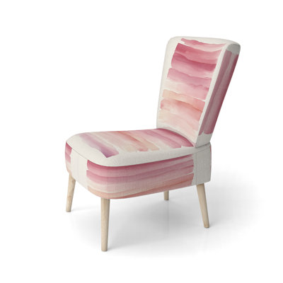 Chaise d'appoint abstraite minimalisme rembourrée - Blush Horizon Lines II
