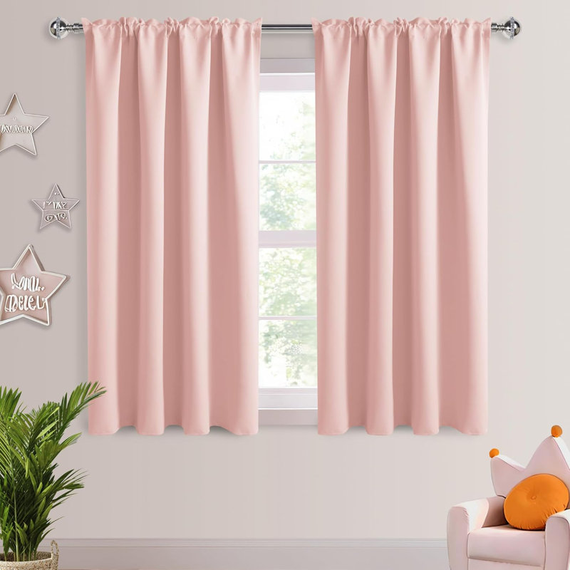 2 Panels Blackout Curtains – Thermal Insulated, Energy Saving & Noise Reducing Bedroom and Living Room Curtains, Set of 2 Rod Pocket Curtain Panels
